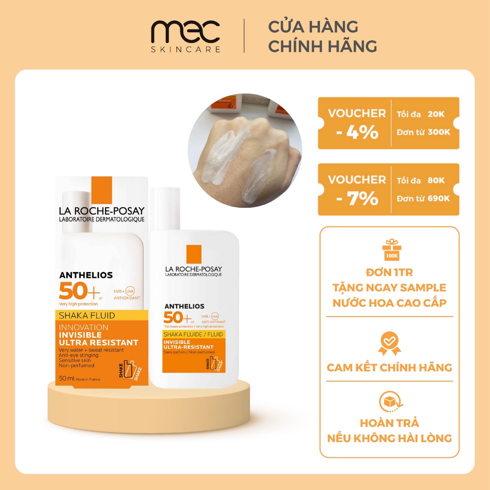 Kem Chống Nắng La Roche-Posay Anthelios Fluide Invisible Uvmune 400 SPF50+ Không Nhờn Rít - Mecskincare