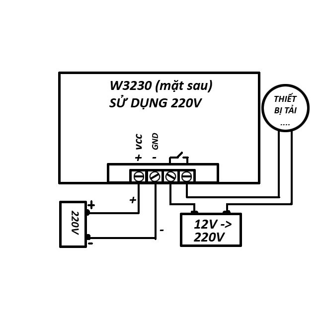 Mạch khống chế nhiệt độ W3230 12v-220v - Cảm biến nhiệt độ