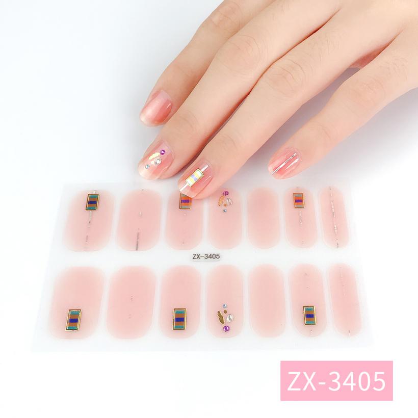 Miếng Dán Trang Trí Móng Tay 3D Tầm Nhìn Toàn Diện Chống Thấm Nước Tái Sử Dụng Toàn Diện Họa Tiết Kim Cương Ngọc Trai Gradient Không Độc Hại Không Độc Hại