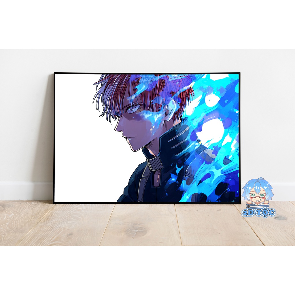 Tranh poster A3 Todoroki Shoto (2) Anime Boku no Hero Academia chất liệu giấy cao cấp - 2D Tộc Shop