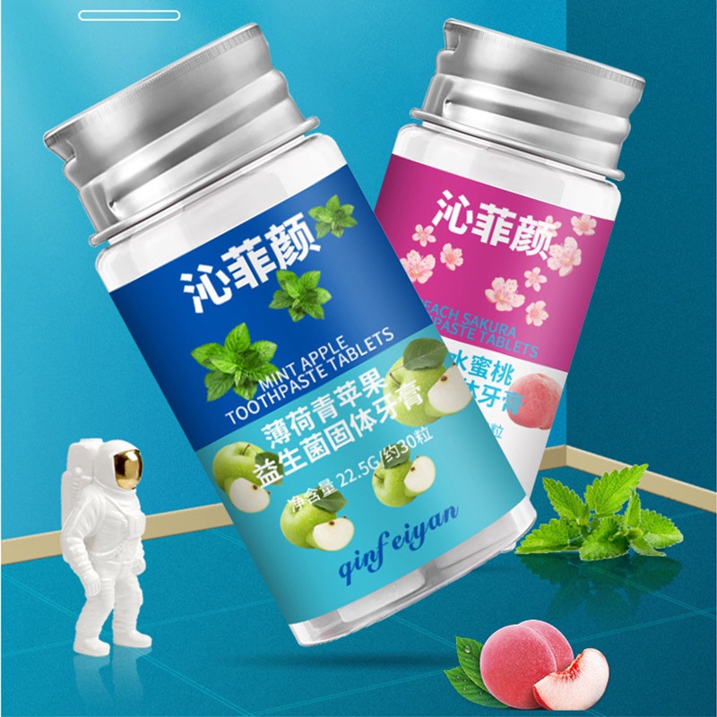 Kem Đánh Răng Dạng Viên Nén Khô Cứng Tẩy Trắng Răng Thông Thoáng Loại Bỏ Mốc