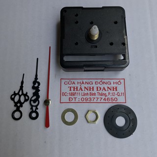 Bộ kim đen dài 5cm và máy đồng hồ Taiwan loại thường trục 5mm kim trôi