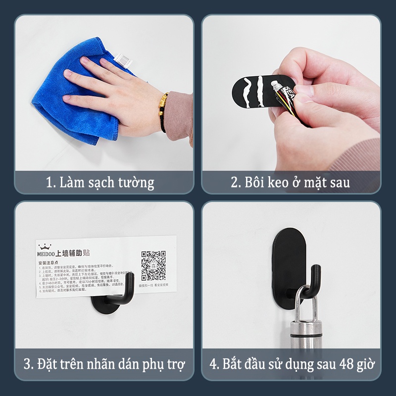 Móc treo quần áo MEIDOO gắn tường bằng nhôm tiện dụng cho nhà bếp/ phòng tắm