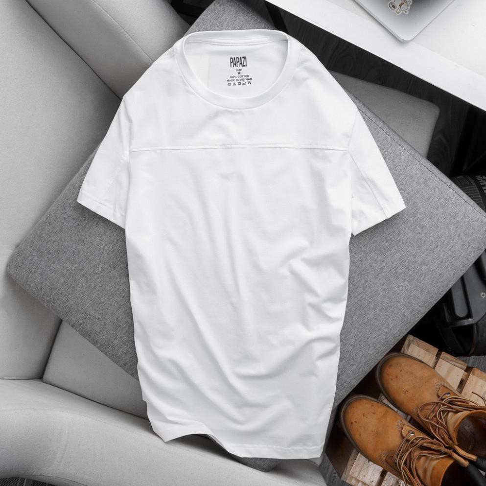 Áo thun nam tay ngắn trơn 100% cotton, áo phông co gian cao cấp dáng rộng dễ phối ་