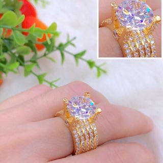 Nhẫn nữ cao cấp dát vàng 18k đính xoàn cực đẹp