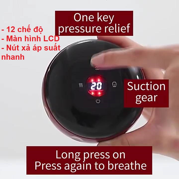 Máy massage cầm tay giác hơi cạo gió không dùng lửa - bo ong giac hoi hut chan khong - giam can A23