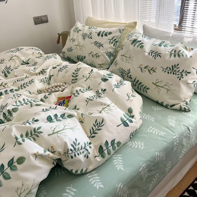 Bộ Chăn Ga Gối ❤️ Cotton Living hoa đủ mọi size đệm cotton 100% chăn ga Hàn Quốc Mượt Decor nhập khẩu chính hãng