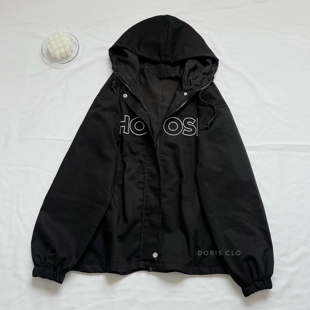 Áo Khoác Kaki Nam Có Nón Tay Bo Thun In Chữ Choose Form Rộng Mặc Thoáng Mát [NEW UNISEX]