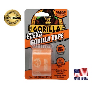 Băng keo dán đa năng trong suốt siêu dính thương hiệu mỹ, băng keo dán đa năng gorilla crystal clear tape 4.5m