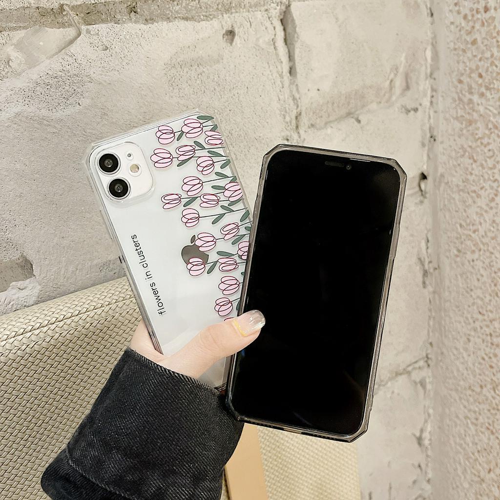 Ốp lưng iphone ốp Điện Thoại Trong Suốt In Họa Tiết Hoa Phong Cách Hàn Quốc Cho iphone 5/5s/6/6plus/6s/6splus/7/7plus/8/8Plus