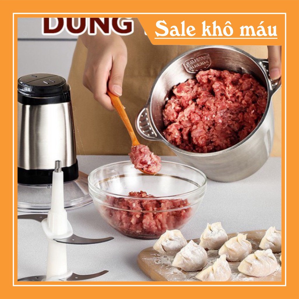 Máy Xay Thịt Đa Năng KITCHEN FOOD PROCESSOR HDA Cối Inox 4 Lưỡi [FREESHIP]