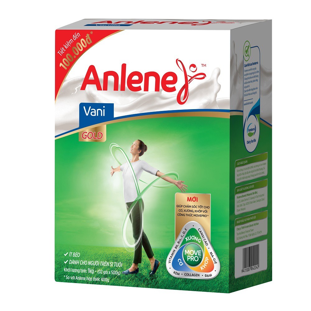 Sữa bột Anlene Movepro hộp giấy 1,2kg