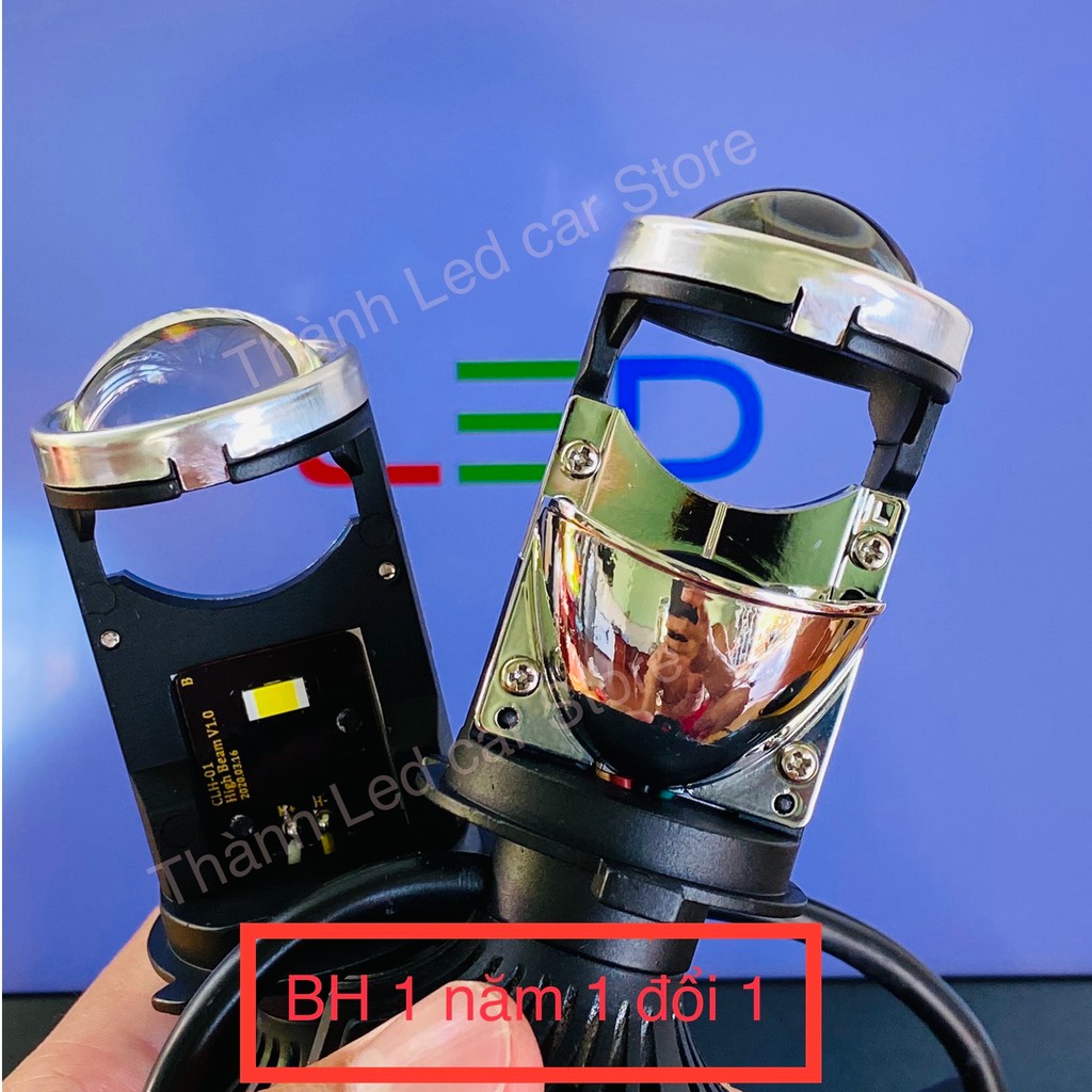 Bộ đèn Led bi cầu Mini Projector lens T1 chân H4-55W siêu sáng