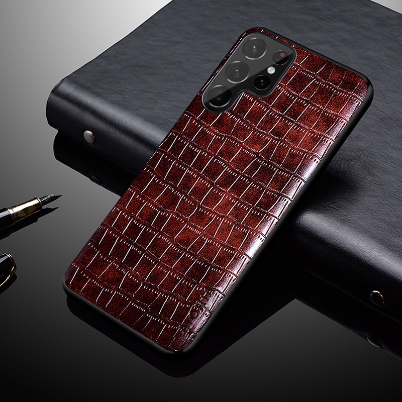 Bao da cá sấu sang trọng cho samsung s22 plus ultra 5g thiết kế mỏng Ốp điện thoại samsung galaxy s22 plus ultra case