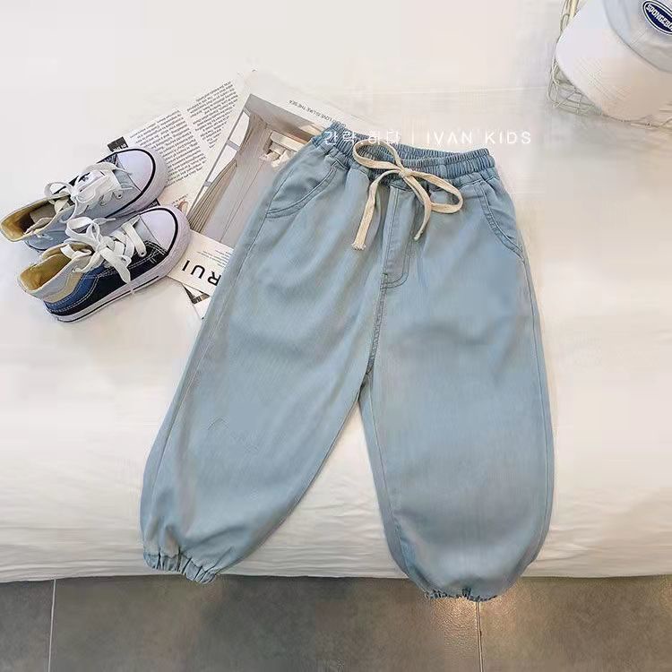 Quần Jean Dài Mỏng Dáng Rộng Phong Cách Phương Tây Thời Trang Mùa Hè Mới Cho Bé Trai