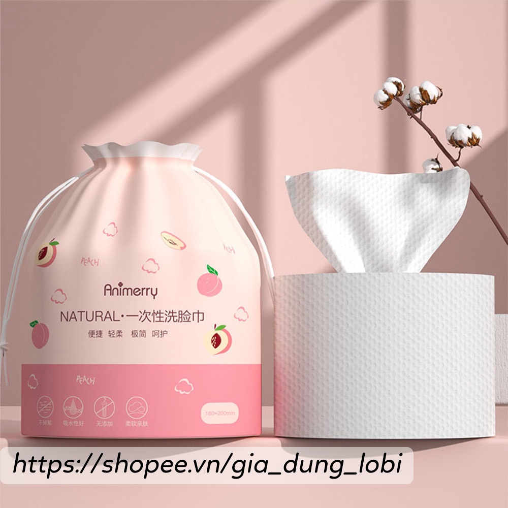 Khăn mặt khô ANIMERRY dùng 1 lần lau khô, lau ướt - Giấy lau mặt tẩy trang dùng một lần