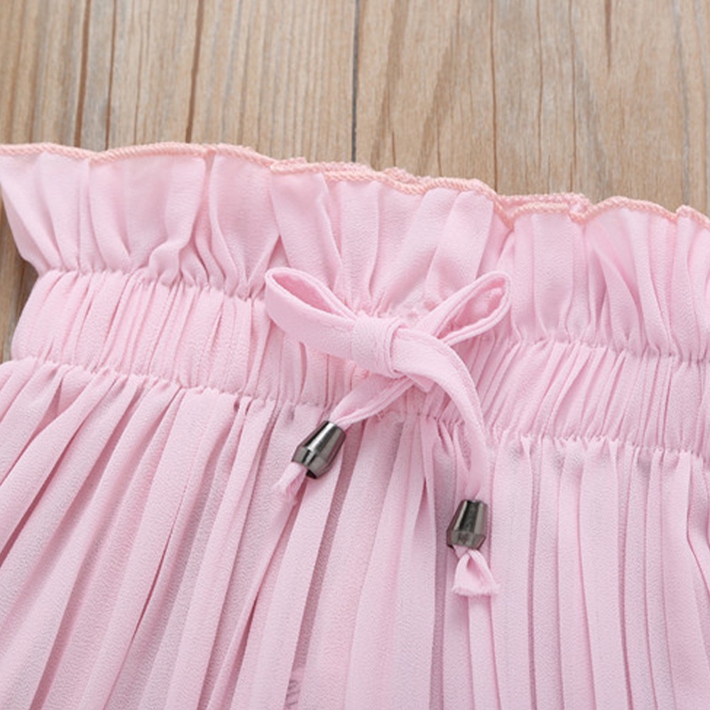 Set Áo Thun Ngắn Tay + Quần Ống Rộng Chất Liệu Cotton Thoáng Khí Cao Cấp Thời Trang Dành Cho Bé Gái