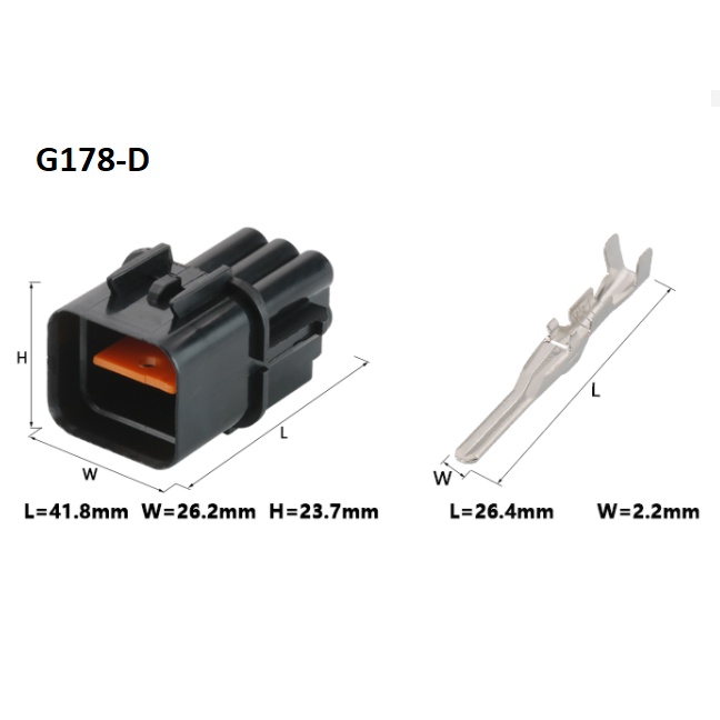 G178-Giắc cắm đèn 6 lỗ 2.2mm