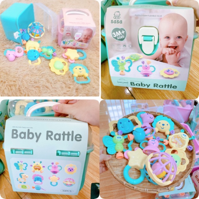 Bộ Đồ Chơi BaBy Rattle 10 Món Kèm Hộp ( Cao cấp )