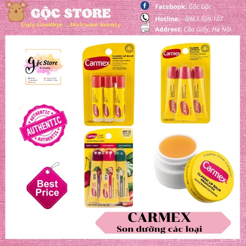 [SẴN - BILL US] - SON DƯỠNG CARMEX KHÔNG MÙI + HOA QUẢ