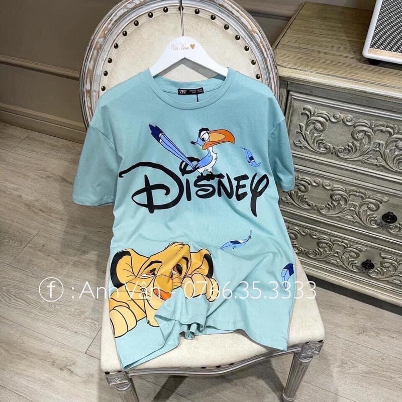 Áo Disney xanh Unisex,oversize mặc thoải mái