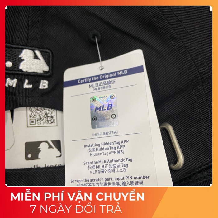 Mũ Nón M.L.B Logo NY LA Đen - Hàng Xuất Dư Gần Full