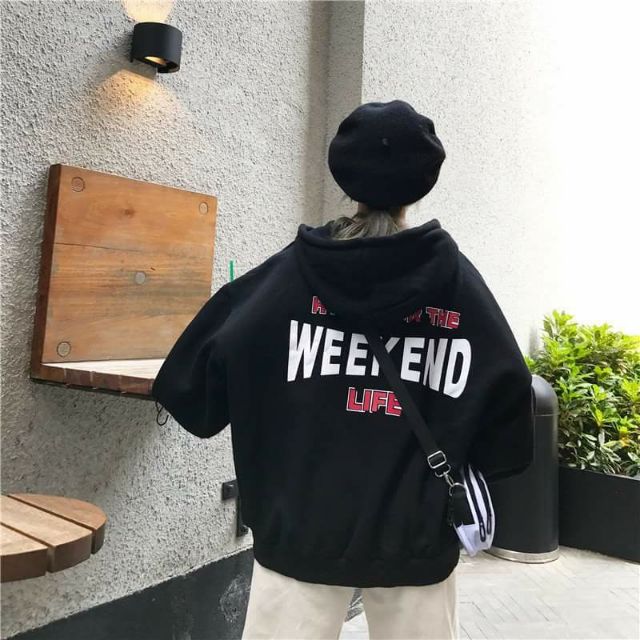 (Order) Áo hoodie nữ, áo nỉ, ulzzang style, sẵn màu đen | BigBuy360 - bigbuy360.vn