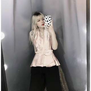áo yếm phi lụa siêu xinh phối nơ trước