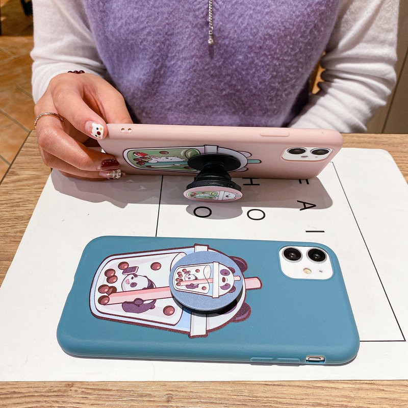 Ốp Lưng Mềm Hình Gấu Kèm Giá Đỡ Dùng Cho Redmi Note 9 9s 8 8a 7 6a 5 5a 4 4a 4x Pro Plus Prime Xiaomi Mi A1 Poco X3