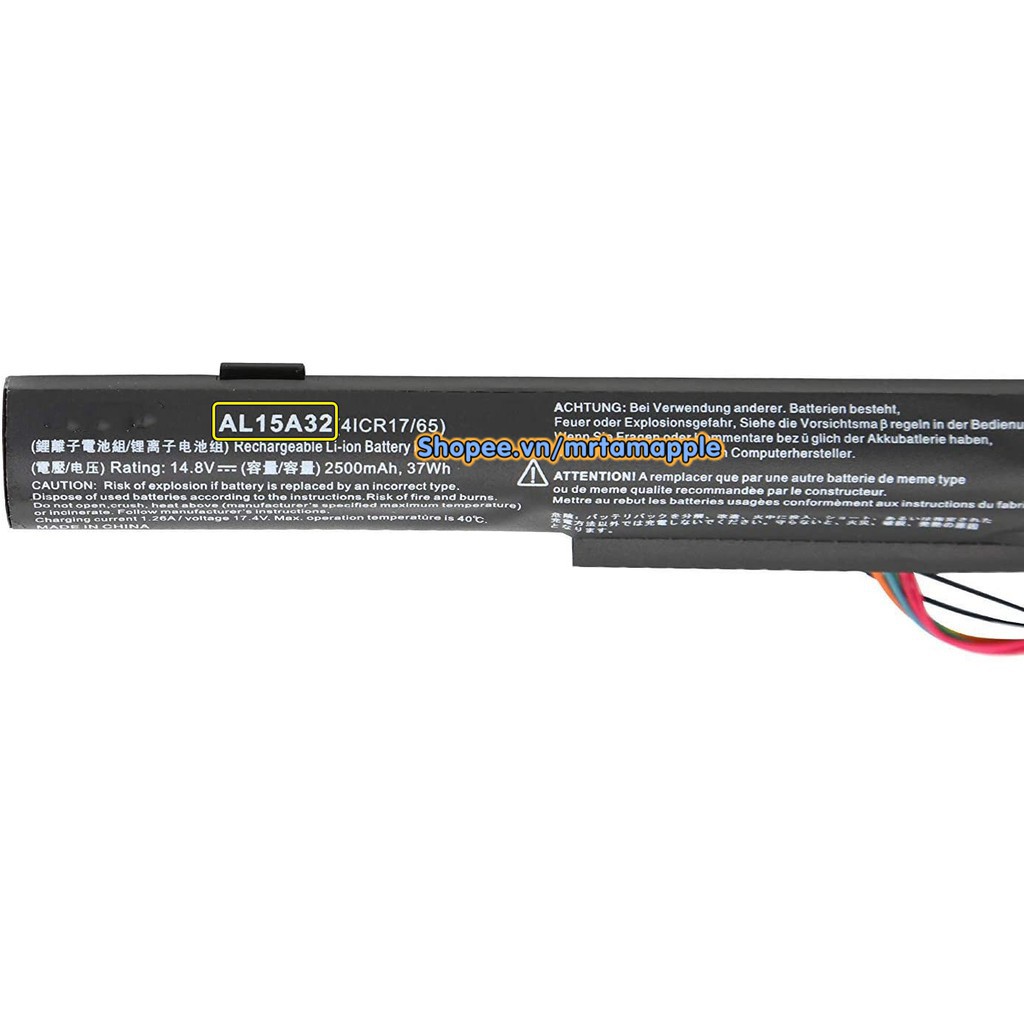 (BATTERY) Pin Laptop ACER F5-571 (AL15A32) - 4 CELL - Aspire E5-491 E5-532 E5-532G E5-573 E5-573G E5-574TG E5-722G