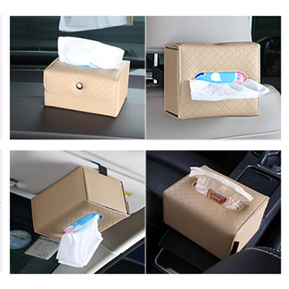 Hộp Đựng Khăn Giấy Bằng Da PU Gắn Ghế Ngồi Xe Hơi Tiện Dụng Ốp