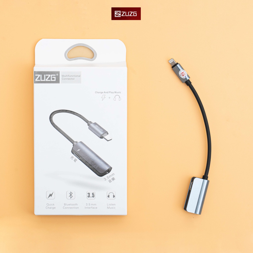 Jack chuyển đổi tai nghe iphone lightning sang 3.5 YL6I chính hãng ZUZG - A1