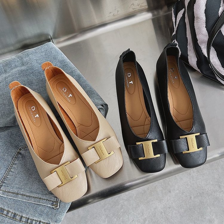 Giày Búp Bê Mũi Tròn Đính Nơ Xinh Xắn Thời Trang Dành Cho Nữ