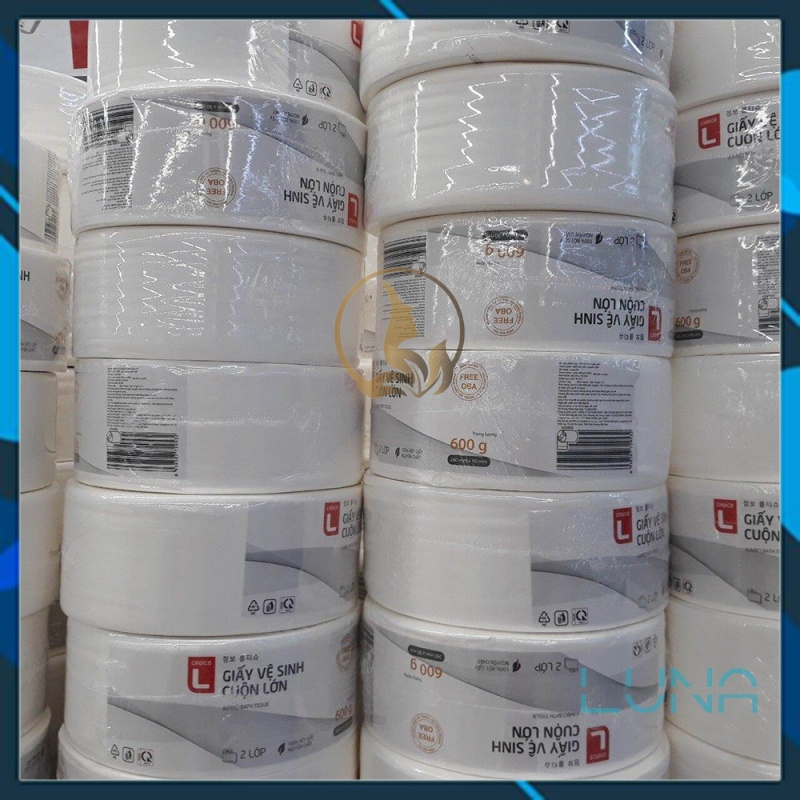Giấy Vệ Sinh Cuộn Lớn 2 Lớp Choice L Lotte Hàn Quốc, 1 Cuộn/600g (Combo 5 Cuộn)