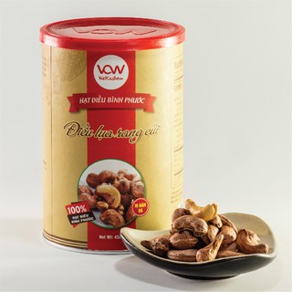 Hạt điều Bình Phước nhân lụa rang củi cao cấp Viet Cashew - Nguyên hạt, loại I - Lon giấy 450g