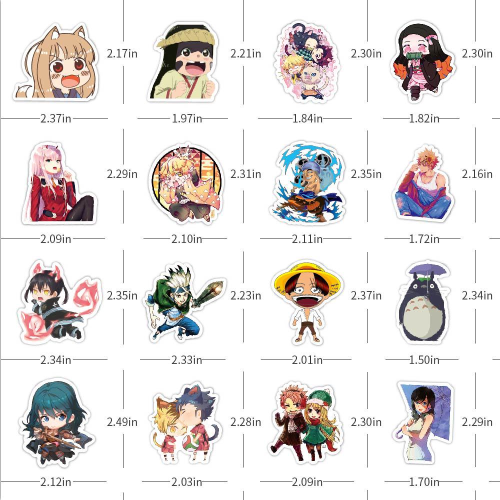 300/200/100 Miếng Dán Hình Anime Demon Slayer Cho Trang Trí Điện Thoại Laptop Nón Bảo Hiểm