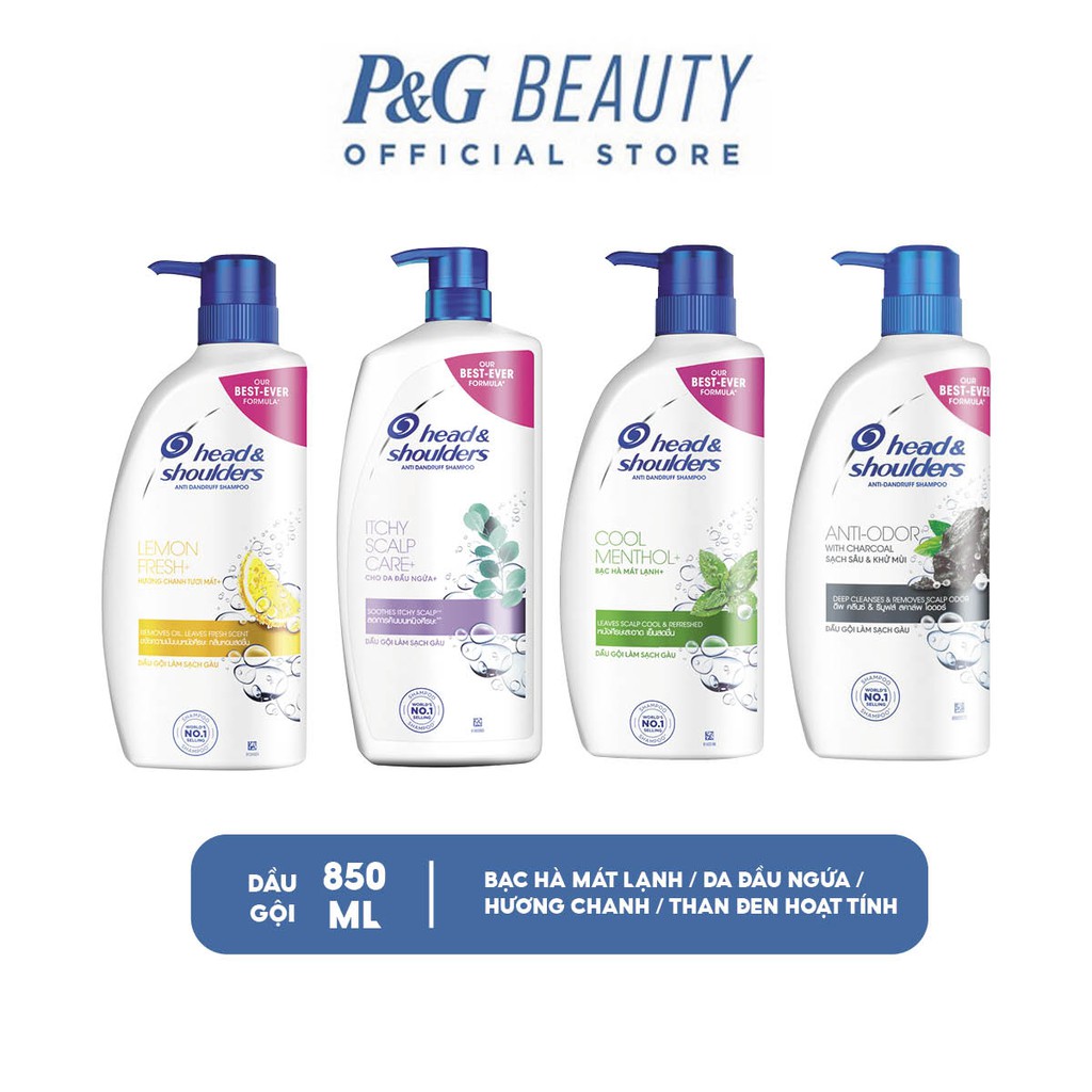 Dầu Gội HEAD&SHOULDERS chai 850ml Bạc Hà / Da Đầu Ngứa/ Hương Chanh/ Than Hoạt Tính | BigBuy360 - bigbuy360.vn