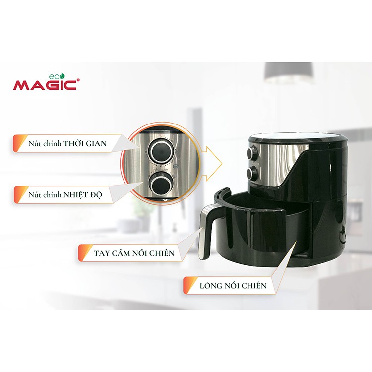 Nồi chiên nướng không dầu Magic Eco AC120 DUNG TÍCH SIÊU LỚN 7L - Hàng chính hãng