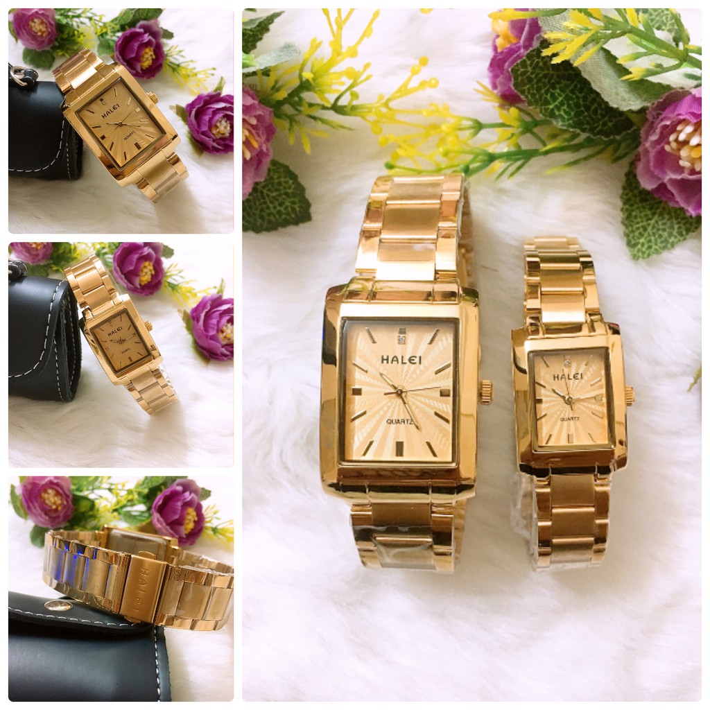 Đồng hồ cặp đôi dây thép Halei mặt vuông sành điệu | BigBuy360 - bigbuy360.vn