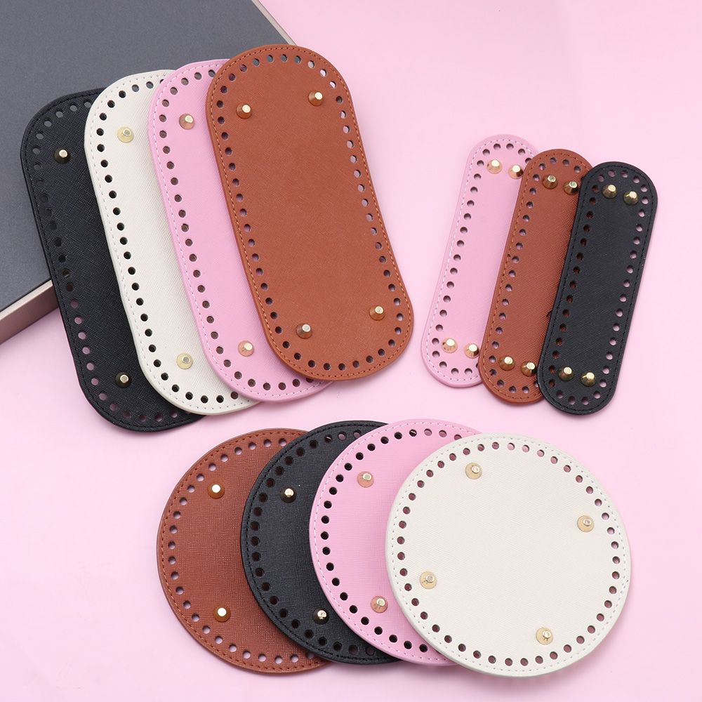 UPSTOP 1PC Women's Bag Oval Long DIY Bottom PU leather Bag Accessories Material for Knitted Bag Parts/Multicolor