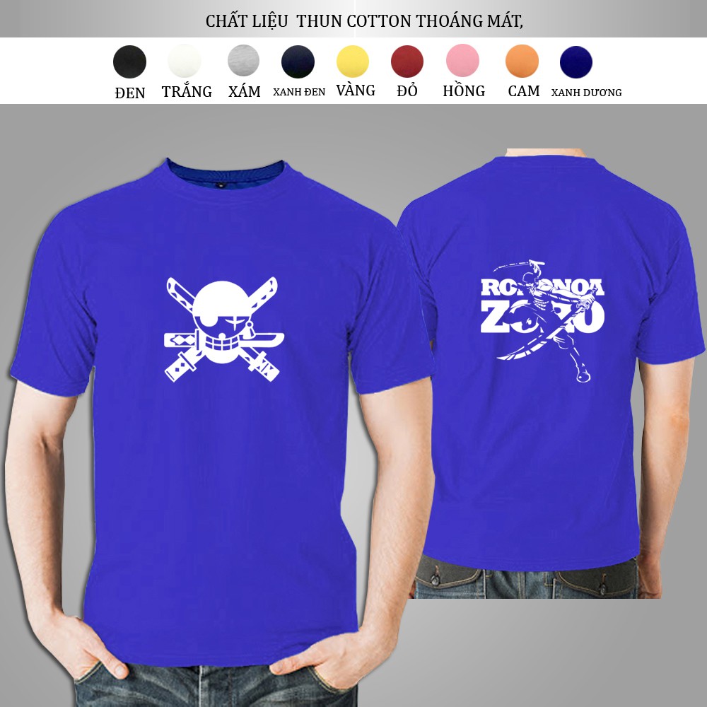 Áo Thun Nam OnePiece Zoroo Cổ Tròn ( nhiều màu) Tay Ngắn,đủ màu, đủ size