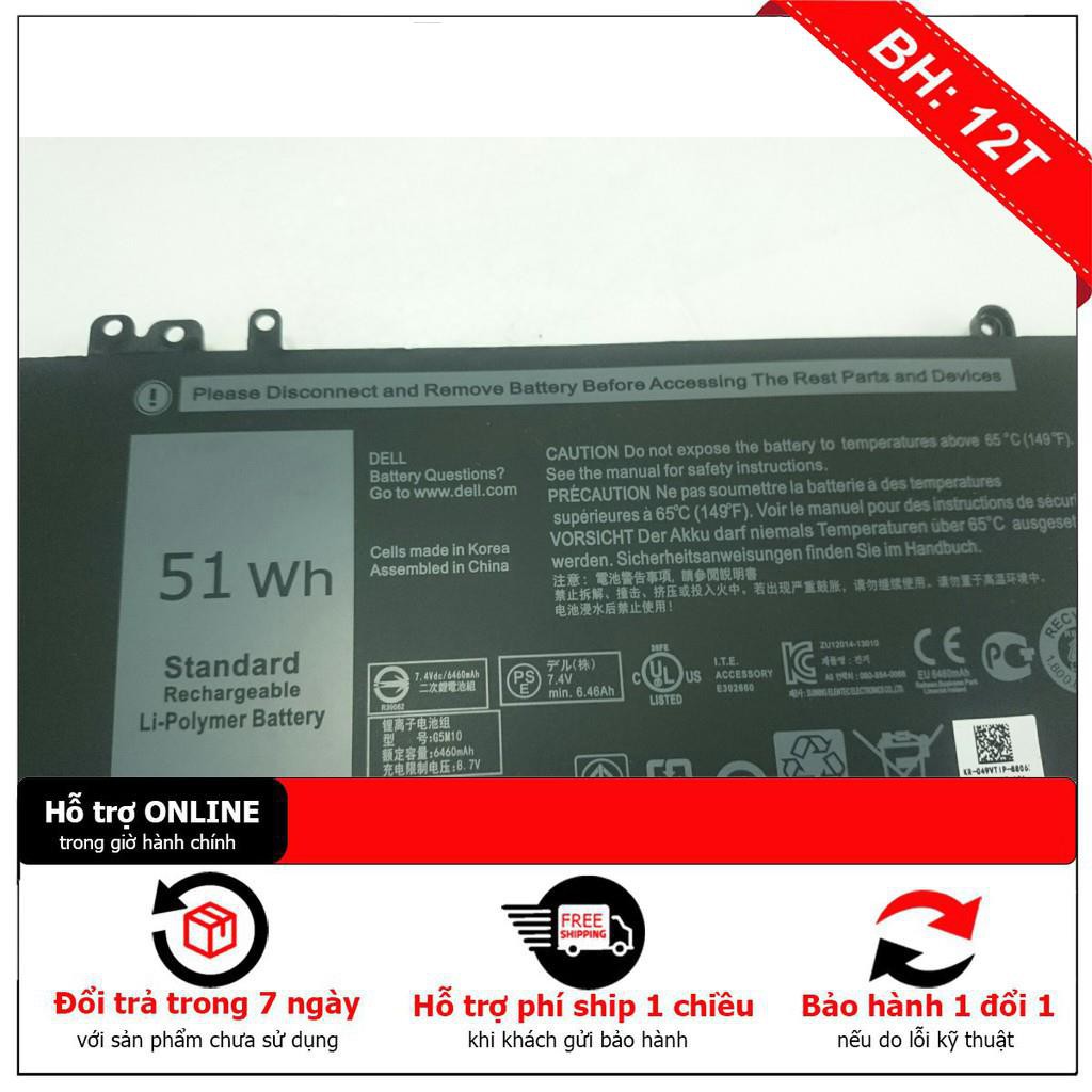 [BH12TH] PIN ZIN LAPTOP DELL Latitude E5450 E5470 E5550 E5570 8V5GX R9XM9 G5M10 51WH ZIN