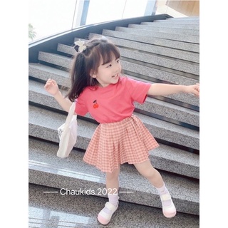 Set cherry cv kẻ cho bé gái