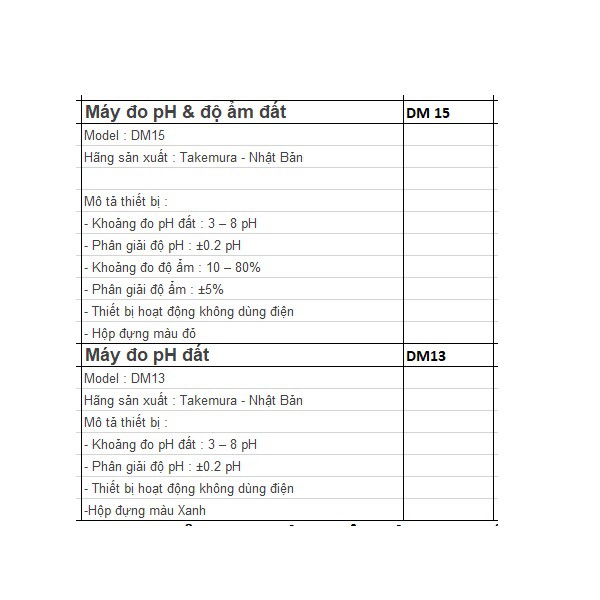 Máy đo độ pH và độ ẩm đất trồng DM-15 | máy đo độ pH đất trồng DM-13 Takemura Japan | Soil pH & Moisture tester