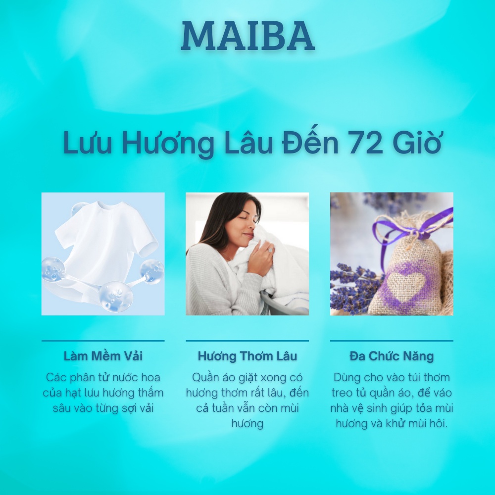 Viên Xả Thơm Giặt Quần Áo Xả Vải MAIBA Lưu Hương Lâu Phai Dịu Ngọt 800G