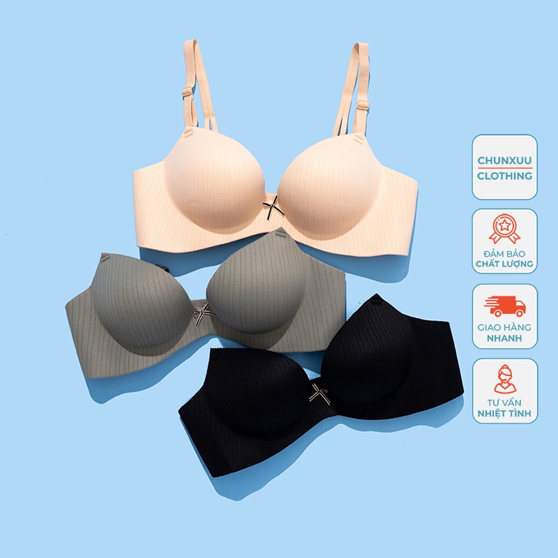 Áo ngực nữ đệm dày CHUNXUU, thiết kế phối nơ không gọng thoáng khí- AV15