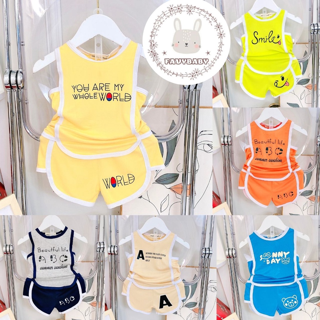 Bộ MINKY MOM Chính Hãng Bé Gái Áo Ba Lỗ Quần Cộc Cách Điệu Độc Đáo Hoạ Tiết Cá Tính Cho Bé 0 1 2 3 4 5 Tuổi - Favybaby