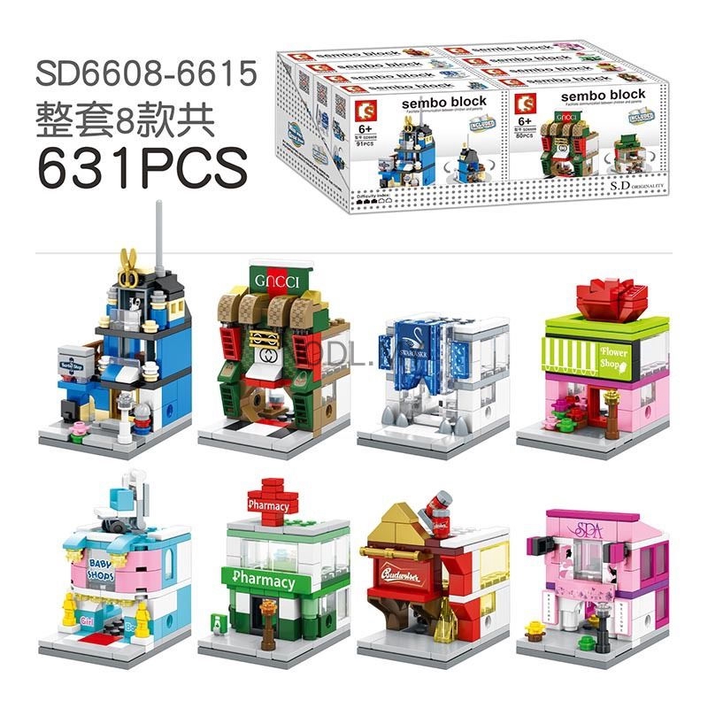 Lego Bộ Đồ Chơi Lắp Ráp Mô Hình Cửa Hàng Thành Phố Cho Bé