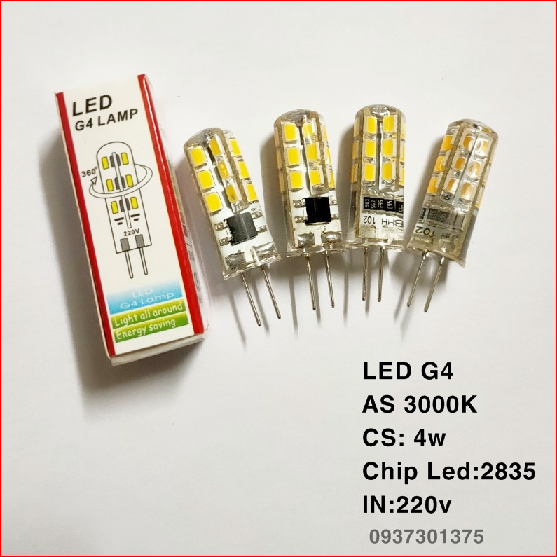 Bóng đèn led G4 chân kim công xuất 4w Loại 220v Ánh sáng vàng