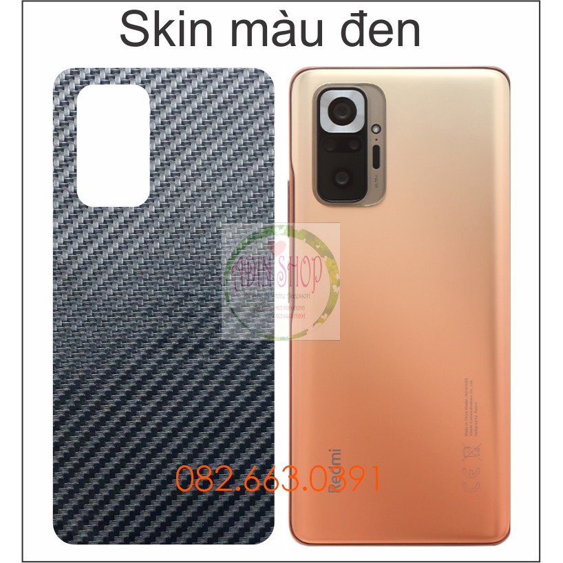 Miếng dán mặt lưng skin carbon Xiaomi Redmi Note 10 / Note 10 Pro (2021)